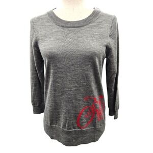 J. Crew Outlet Heather‎ Gray Merino Wool Crewneck Sweater Size Small
